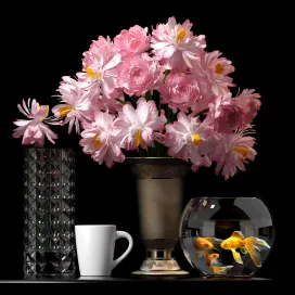 Flower set with aquarium